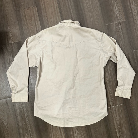 Vintage Wrangler Beige Long Sleeve Shirt - Picture 5 of 7